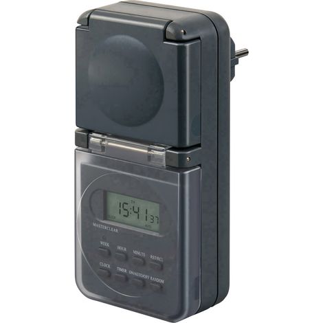 Brennenstuhl 1506706 Steckdosen-Zeitschaltuhr digital Wochenprogramm IP44 EIN/AUS-Programm, Somme (1/8)