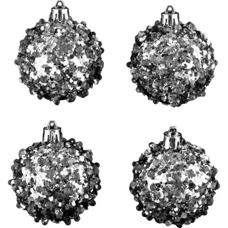 Lot de 4 boules de noël effet goutte (1/2)