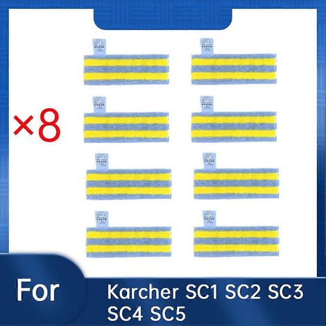 8 Stück Dampf-Mikrofasertücher für Kärcher SC1 SC2 SC3 SC4 SC5 Dampfmopp-Zubehör Ersatzteile (1/5)
