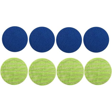 SHINING HOUSETampon de Rechange 8 PièCes SéRies pour Balayeuse de Vadrouille Rotative éLectrique sans, Tampon de RéCurage de Vadrouille Rotative éLectrique sans, Bleu + Vert (1/5)