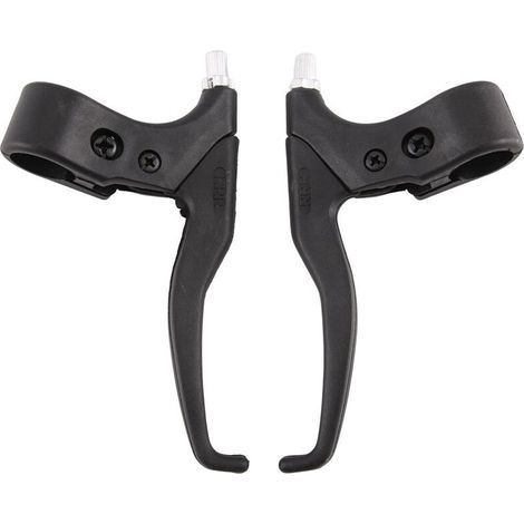 Coppia di leve freno di ricambio per biciclette, di colore nero.