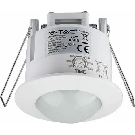 Verstellbarer Bewegungsmelder IP44 Schwarz D:12m 180° Lux:10-2000 (1/5)