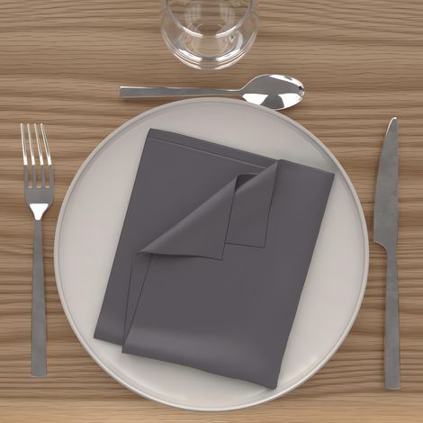 Lot de 3 Serviettes de Table, Polyester, Anthracite, 40x40 cm (1/2)