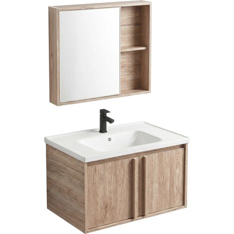 Ein Badezimmermöbelset Mit Waschbecken Rea Gama T25023 Qhm 60Cm Beige