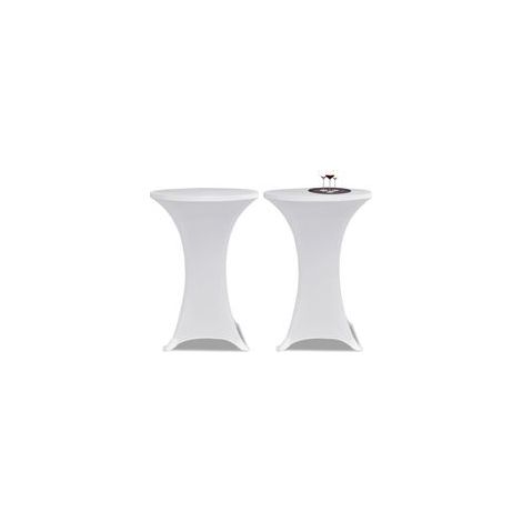 Stretch-Tischdecken für Stehtische, Ø 60 cm, weiß - Crezuo