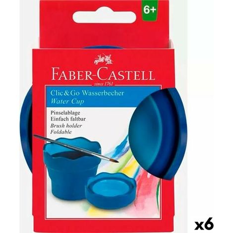 Faber-Castell 181510 - Tazza d'acqua CLIC & GO, pieghevole, blu, 1 pezzo. (1/2)