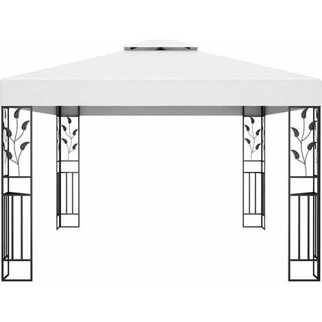 vidaXL Cenador con doble techo blanco 3x4 m (1/2)