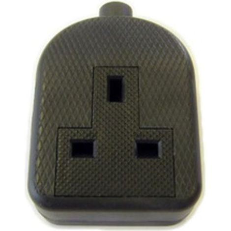 Dencon 13A 1-Gang Black Trailing Socket - Replacement (1/2)