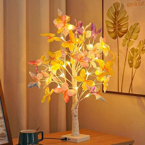 Guirlande lumineuse LED papillon pour sapin d'intérieur, avec branches, pour décoration printanière (1/5)