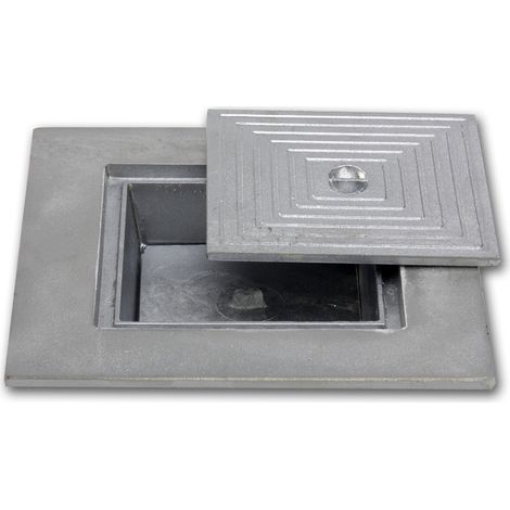 Couvercle d'inspection à double fond en aluminium coulé - LINE ECO - 20 x 20 cm