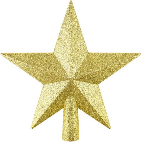 Mini chapeau de sapin de Noël, 4,3 pouces pour petits sapins de Noël, décoration étoile à paillettes incassable (or) (1/5)
