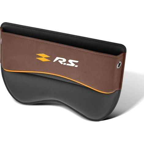 (Pour marron) Organisateur d'espace entre les sièges auto, sac latéral avec ouverture pour câble de chargement, compatible Renault RS, boîte de rangement universelle pour siège auto, accessoires auto (1/5)