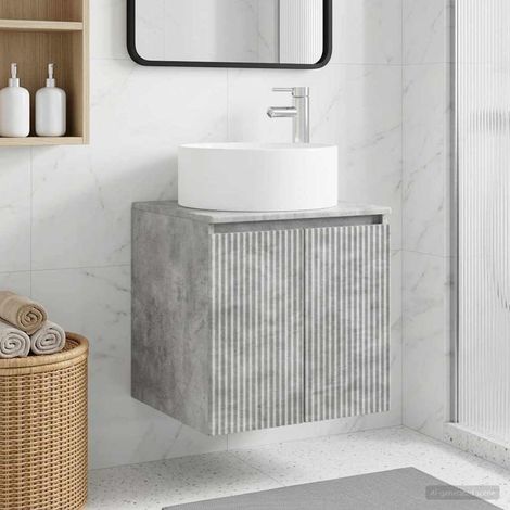 Vanidad de lavabo montada en la pared Gris Hormigón