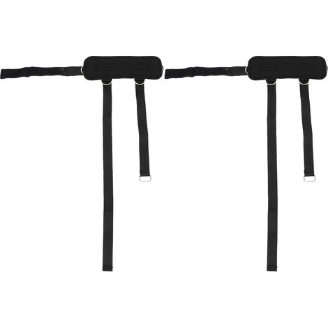 Lot de 2 sangles de cheville réglables avec haltères pour le renforcement musculaire des hanches et des membres (noir) (1/5)