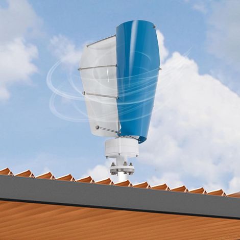 100 W 24 V Windkraftanlage, vertikale Heimkraftanlage mit Steuerung, 2 Aluminiumblatter, langlebig, stiller Betrieb