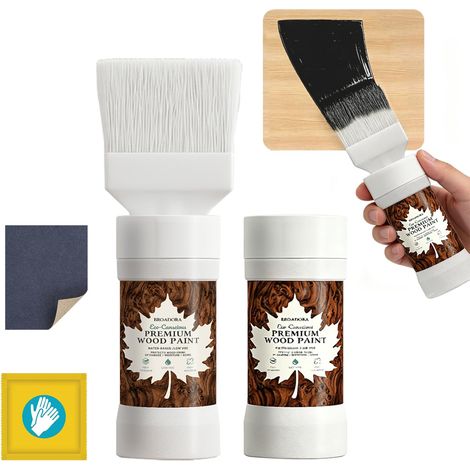 Peinture Bois, Peinture Blanche, Pâte Décapante 180 G × 2 (Lot De Deux Pots), Avec Papier De Verre Et Gants De Protection, Séchage Rapide, Faible Odeur, Non Toxique (noir) (1/5)