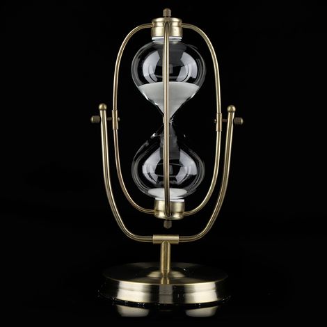 Sablier rotatif en verre transparent, horloge, décoration intérieure, cadeau, ornement de bureau n° 3 (1/5)