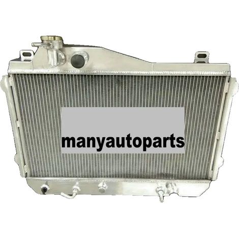 Radiador de aluminio, 2 filas, compatible con autos compactos de 2.8L de 1982 a 1985, incluye tapa de radiador, enfriador de transmisión automática, capacidad de enfriamiento mejorada. (1/4)