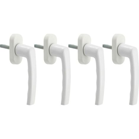 Poignée Fenêtre Blanche, 4 Pièces Universelles Poignée de Fenêtre, Aluminium Poignée Fenêtre Convient Aux Fenêtres pour Gauchers et Droitiers pour Fenêtres Intérieures Et Extérieures (Blanc) (1/5)