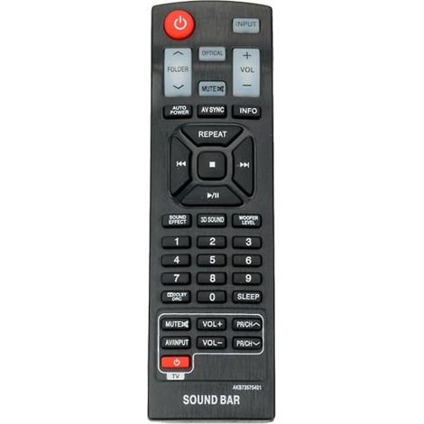 Télécommande de remplacement pour barre de son LG AKB73575421 (noire) (1/5)