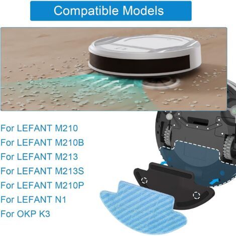 Chiffons de nettoyage et boîtes de rangement d'accessoires adaptés aux modèles LEFANT M210/M210B/M213/M213S/M210P/N1, OKP K3 et autres, accessoires de nettoyage pour aspirateurs robots. (1/3)