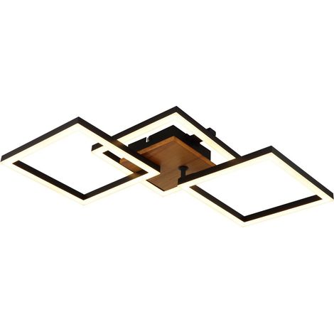 Plafonnier semi-encastré à LED intégré noir mat 3x LED 3000K