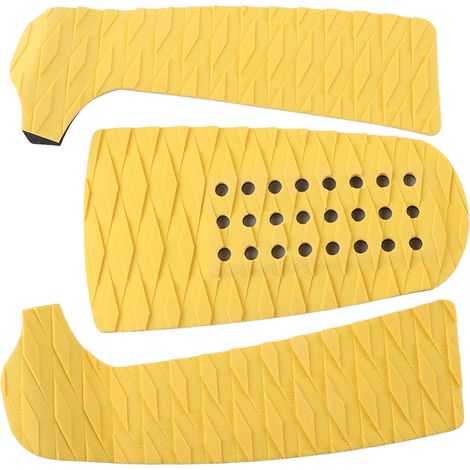 3 Pièces Tapis Antidérapant pour Planche de Surf Écologique en Mousse EVA, Accessoires de Surf (Lot Jaune avec Trou) (1/5)