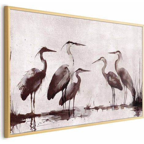 Plakat – Reiher, gemalt mit Tinte