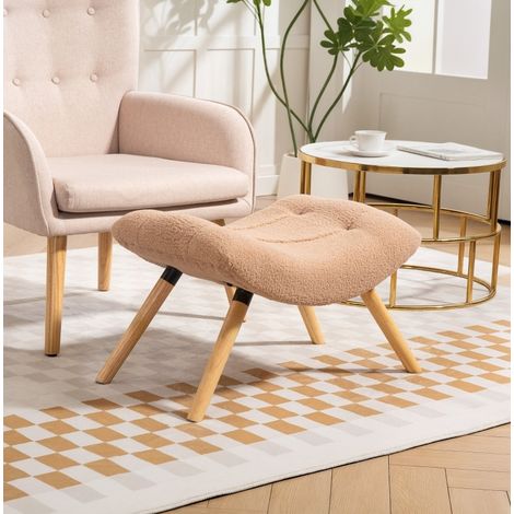 Pouf poggiapiedi imbottito in poliestere 67 cm OKMYHOME (1/4)