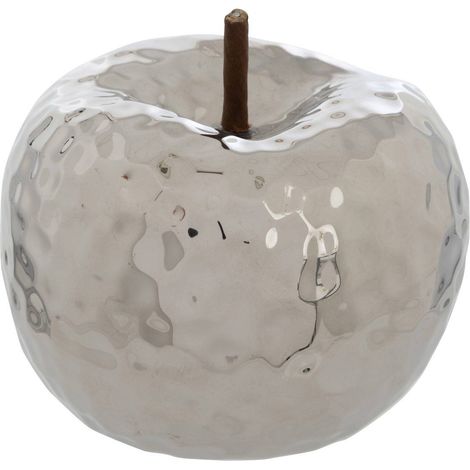 Pamela manzana decorativa H.14cm cerámica plateada - Atmosphera créateur d'intérieur (1/2)