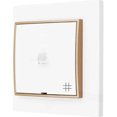 Interruptor cruzado, estilo estadounidense, Karlik mini, blanco/dorado (1/3)