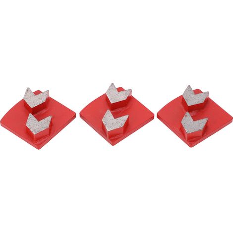 Lot de 3 patins de meulage diamantés à queue d'aronde pour béton, coupe agressive, 2 dents en forme de flèche, rouges, n° 30 (1/5)
