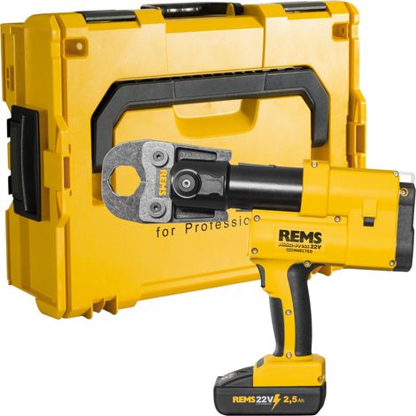 REMS 22V Connected Basic-Pack Prensa radial a batería 22 V 32 kN (576015 R220) Brushless + 1 batería de 2,5 Ah + cargador + L-Boxx