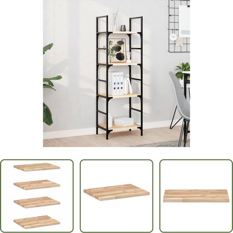 Bois d'acacia - Étagères flottantes 4 pcs 60x30x2 cm acacia massif non traité (1/5)