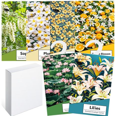 Pack of 6 Scented Sachets for Wardrobe - Lavender - Car Fragrance Cupboard - Scented Wardrobe - Home Fragrance - Deodorising Clothes Wardrobe (Multi) (1/5)