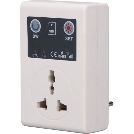 Prise de courant intelligente 10 A avec télécommande pour téléphone portable GSM, compatible avec les prises domestiques de type UE (110-220 V). (1/5)