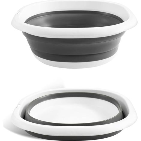 Bassine Pliable, Bassine Retractable Lavabo Pliable Multifonction en Silicone, Bol à Vaisselle Ronds Pliable Cuvette Peu Encombrant pour Voyage Camping et Cuisine, 5 L (1/5)