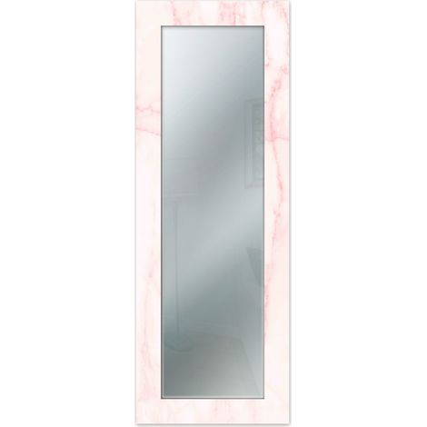 Lupia - Specchio da Parete Lungo MIRROR FANTASY MARMO ROSA 44x127 cm, Design Moderno Cornice Stampata, Legno, per Camera da Letto, Ingresso, Soggiorno, Stile Marmo Rosa (1/4)