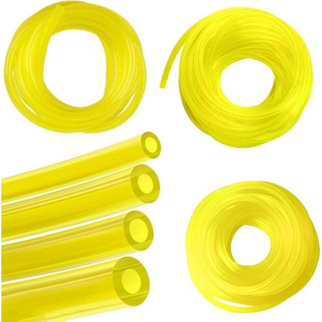 4 Pièces Durite Essence Set, Tuyau Durite D'Essence, Tuyau D'essence Jaune, Tuyaux en PVC pour Carburant, (2x3.5mm, 2.5x5mm, 3x5mm, 3x6mm), pour Tondeuse, Tondeuse à Gazon, PVC Tuyaux (1/5)