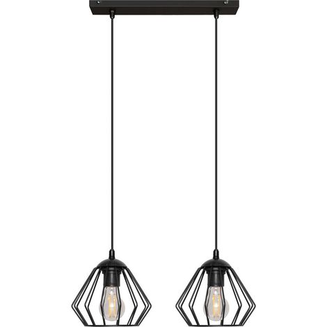 Helam AGAT Plafonnier Barre Droite Noir 40cm