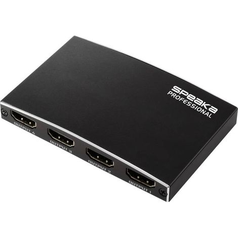 SpeaKa Professional SP-HDMIS-230 4 Porte Distributore, splitter HDMI Predisposto Ultra HD 3840 x 2160 Pixel Nero (1/5)