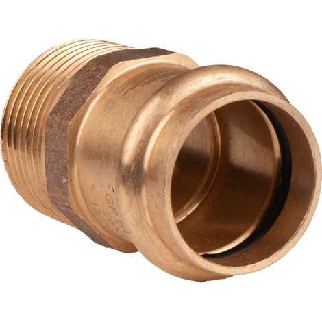 Kupfer Pressfitting Übergang aus Rotguss 28 mm - 1" AG V+M-Kontur DVGW