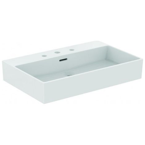 LAVABO IS Extra, 3 HL., avec vidange, 700x450x150mm, poli, blanc avec IP