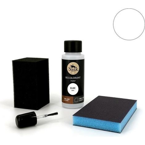 Kit de Retouche Pintura Cuero/Sintético (1-BLANCO) - SOFOLK - Mantenimiento para Asiento y Volante de Coche, Sofá, Zapato (1/4)