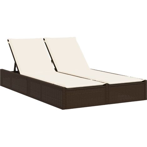 Maison Exclusive - Lettino Prendisole con Cuscini Marrone in Polyrattan