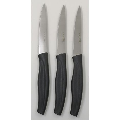 3er-Pack Talox-Schälmesser mit schwarzem Griff