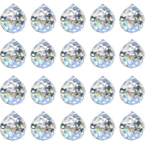 20pack 20mm Boule de Cristal Prisme Suspension Lustre Feng Shui Attrape-Soleil Mariage Maison Feng Shui Attrape-Soleil (1/5)