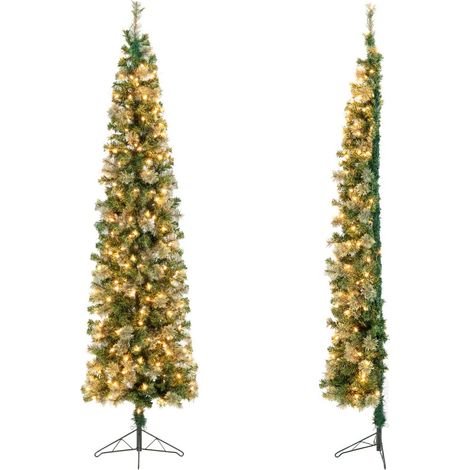 Mezzo albero di Natale 210cm con luci LED e base in metallo (1/5)