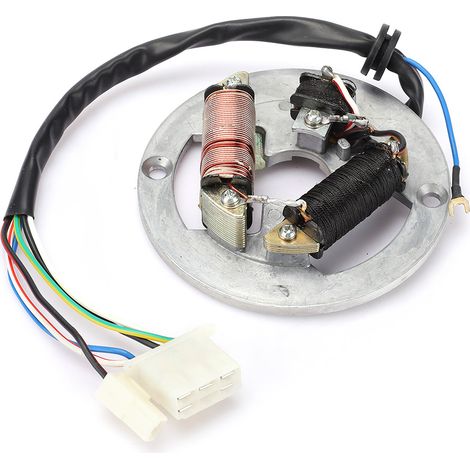2 Bobines d'Allumage Magnéto Stator, Allumage de Galet de Magnéto Plaque de Stator Installation Facile en Acier Inoxydable Cuivre 2 Bobine Stator Magne d'Allumage Plaque. (1/5)