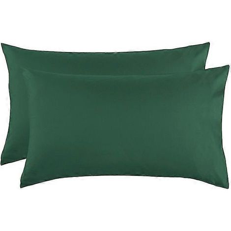 Taie d'oreiller (vert foncé) 51 x 76 cm - Lot de 2 taies d'oreiller (1/3)